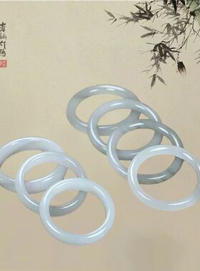 Natural Ice Ink Jade White Moonlight Jade Bracelet Grey Ice
