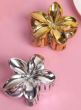 Fashion Metal Gold Silver Color Flower Hair Claw for Women L