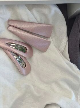 Korean Fashion Pink Satin Hair Clip for Girls Waterdrop Hair