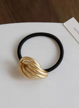Korean Fashion Glossy Metal Curved Scrunchies Women Elastic