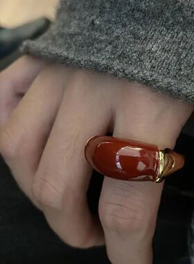 Vintage Irregular Arc-Shaped Oil Drip Rings for Women Men Ex