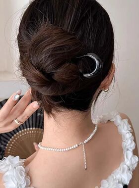 U-Shaped Hair Fork Fashion Tortoiseshell Acetate Hairpin Geo