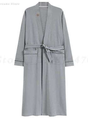 Men's Plus Size 3XL Robe Cotton Bathrobe Kimono Gown Male Sl