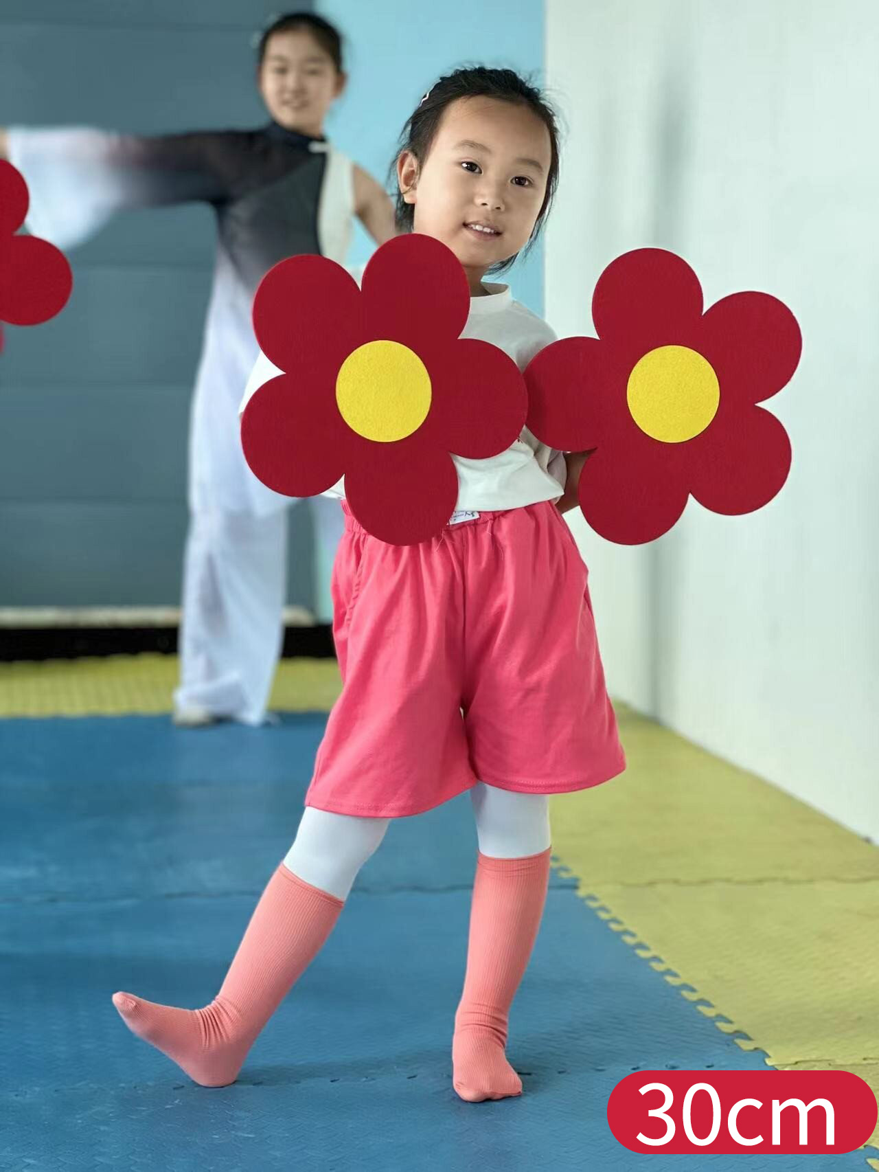 小花朵舞蹈道具小红花儿童合唱表演手拿太阳花运动会入场创意手花 - 图1