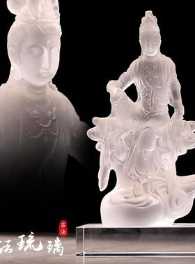 古法琉璃自在观音佛像观世音佛