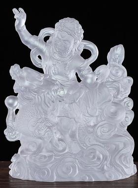 黄财神室内摆件真琉璃