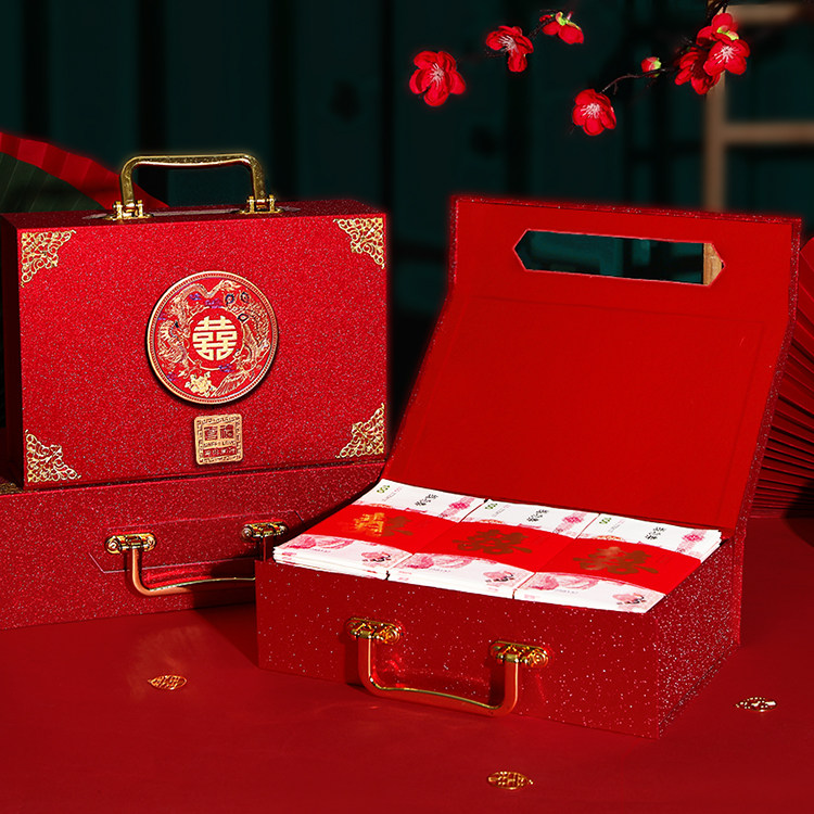 彩礼钱盒子订婚礼金盒彩礼箱装现金彩礼盒结婚用品大全聘金盒定婚