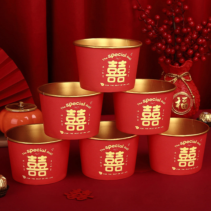 一次性碗筷套装结婚纸碗金箔喜碗加厚婚礼餐具纸杯巾婚庆用品大全,淘宝优惠券,粉丝福利购,淘宝优惠卷