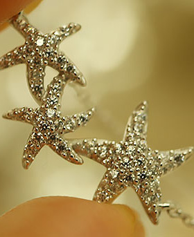 合成锆石女银色微镶短项链