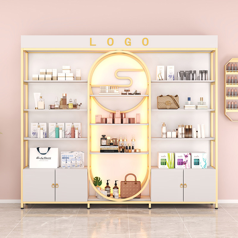 化妆品产品展示柜美容美甲展示架美甲店护肤品彩妆柜子理发店带灯,淘宝优惠券,粉丝福利购,淘宝优惠卷