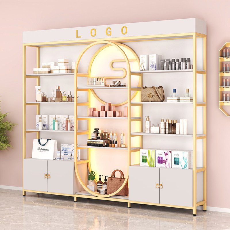 化妆品产品展示柜美容美甲展示架美甲店护肤品彩妆柜子理发店带灯,淘宝优惠券,粉丝福利购,淘宝优惠卷