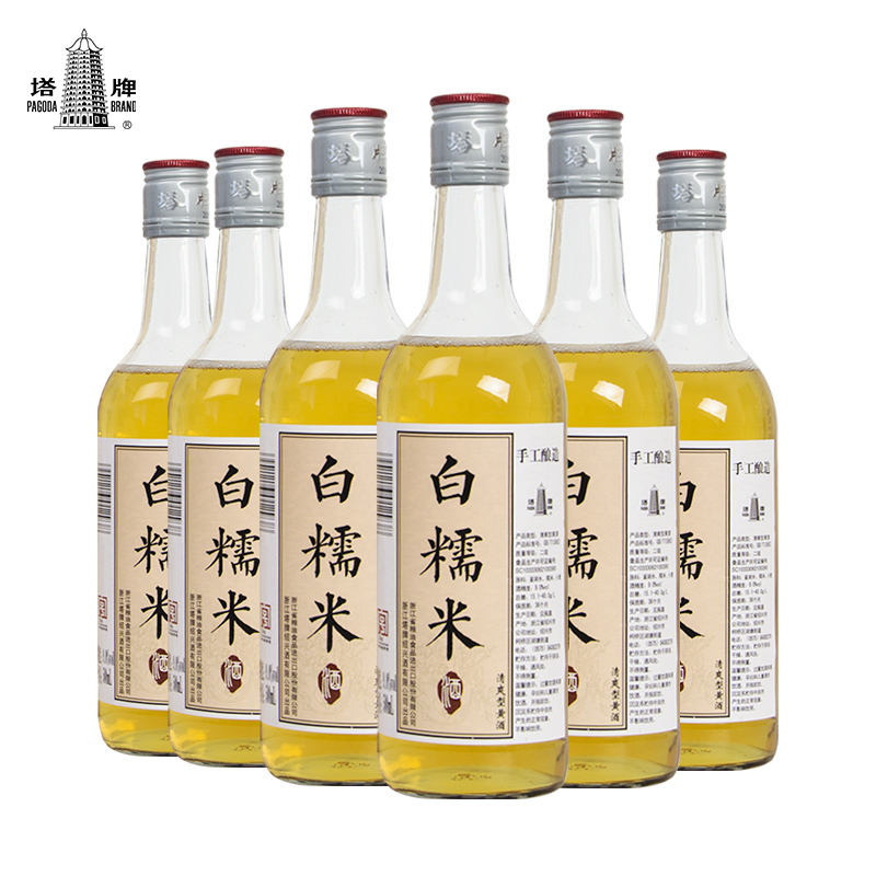 塔牌黄酒白糯米酒500ml*6瓶装整箱手工酿造女士低度绍兴特产黄酒-图0