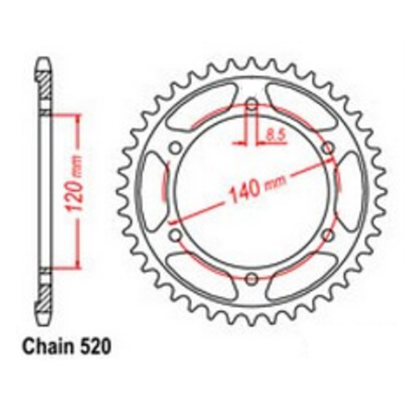 LOPOR摩托车配件XL250 84-87 XR250 91-96 BAJA 250链轮牙盘大齿 - 图1