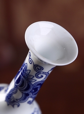 花瓶小口青瓷陶瓷青花瓷瓶