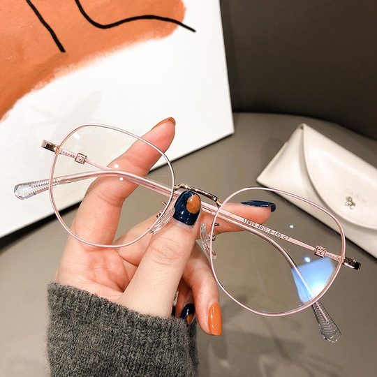 小红书复古金属近视眼镜女多边形眼镜框网红款素颜男韩版潮眼睛架