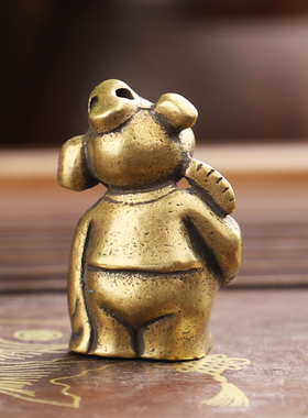 纯铜袖珍猪八戒轻奢风复古钥匙扣