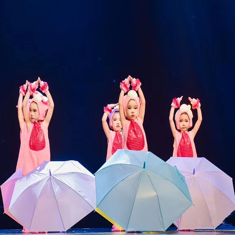 雨前雨后儿童表演服儿童兔子演出服幼儿小白兔舞蹈服装兔子乖乖 - 图0