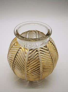 玻璃花瓶，瓜楞，描金，鲜花，干花，客厅，卧室