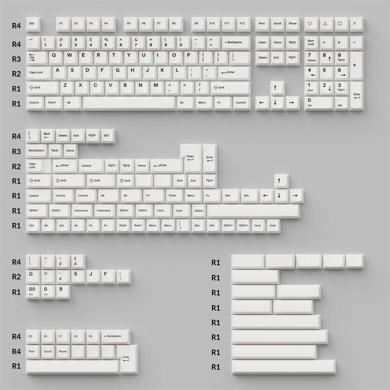 Keychron原厂高度矮轴PBT热升华OSA/OEM/XDA键帽不透二色拼 - 图2