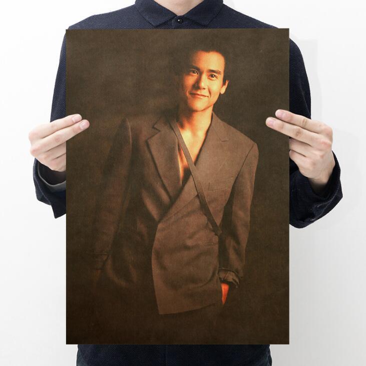 彭于晏复古牛皮纸宿舍卧室墙贴健身馆装饰画肌肉男明星励志海报画 - 图3