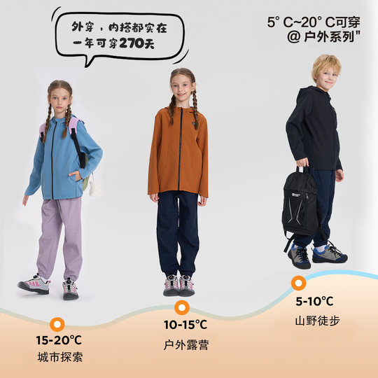 Nordic Soft Shell Jacket Boys and Children's Three-Proof Jacket