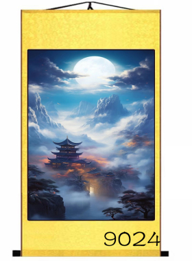东北堂屋供奉挂画仙家堂口山水画堂单暗堂口风景画风水画仙堂背景