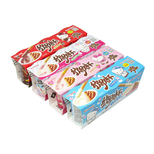 Meiji明治hello kitty欣欣杯巧克力味酱饼干条 儿童手指饼3杯装 - 图3