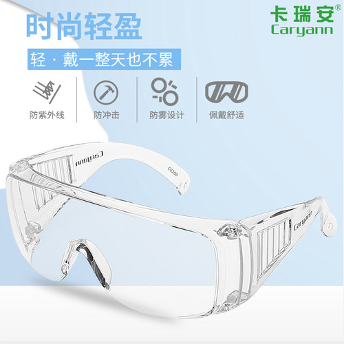 CARYANN卡瑞安护目镜工业劳保防飞溅防风沙防尘防雾大框透气打磨 - 图1