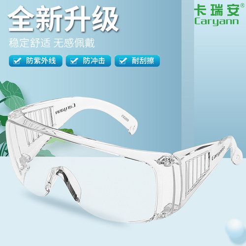 CARYANN卡瑞安护目镜工业劳保防飞溅防风沙防尘防雾大框透气打磨 - 图2