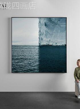 网红画海饰洋冰川厅阁楼玄关厅卧客餐室沙发背景墙挂画北欧方装形