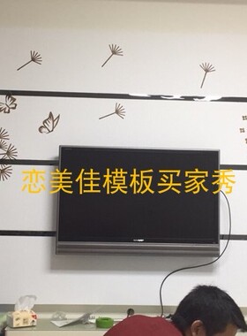 DIY墙绘模板墙面刷漆镂空图案电视墙背景墙乳胶漆造型模具蒲公英B