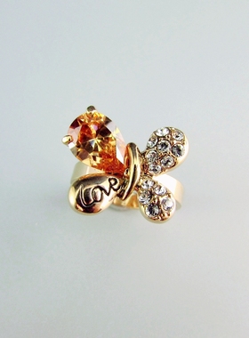 女施家水钻水晶锆石夸张指环戒指