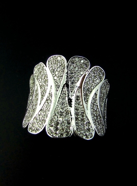 女微镶锆石华丽夸张个性戒指指环