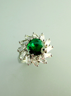 女微镶锆石华丽夸张戒指指环开口