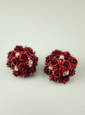 夸张民族风彩色宝石女士耳环项链