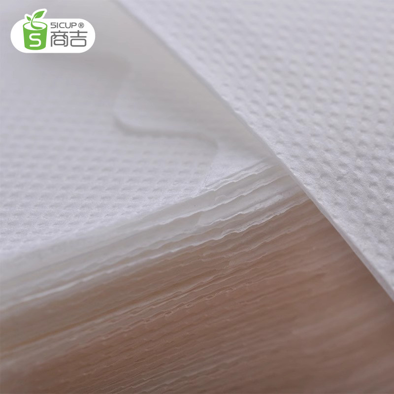 上海商吉 250白色单层加厚餐巾纸餐饮酒店纸巾 原生木浆纸抽纸1包