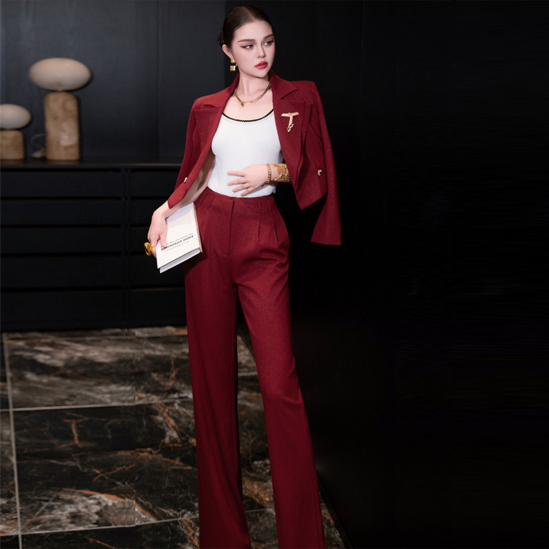 欧货2026年春秋季新款高端职业名媛轻奢短西装外套两件长裤套装女,淘宝优惠券,粉丝福利购,淘宝优惠卷