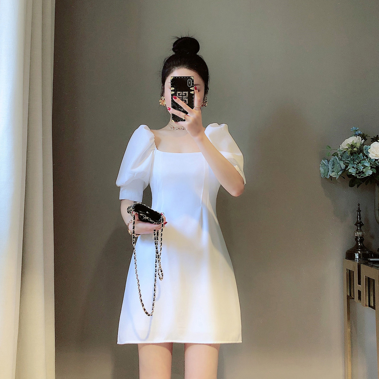 only you仙女气质2020夏装白连衣裙 ONLY YOU只有你 定制连衣裙