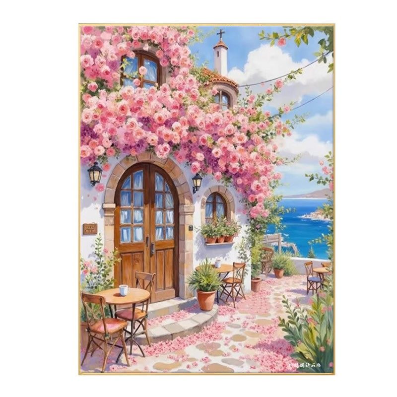 5d地中海风景方钻满钻钻石画2026新款房子高颜值玄关粘贴钻十字绣,淘宝优惠券,粉丝福利购,淘宝优惠卷