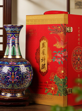 景德镇珐琅彩花瓶客厅摆件