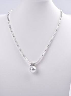 花千树珠宝 施家珍珠小米珠澳白色项链冰雪款吊坠百搭气质项链