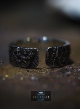 主师26款原创全新头骨雕刻手工浮雕纯银超精细活口可调节戒指尾戒