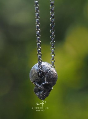 主师原创手工s925骷髅经典款吊坠