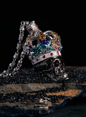 主师925银骷髅情侣时尚百搭