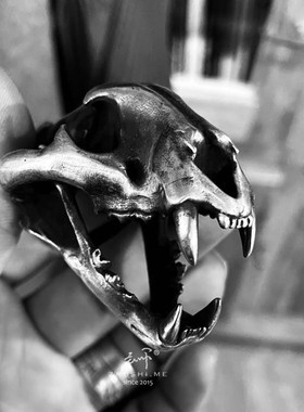 剑齿虎挂坠主师黄铜项链吊坠原创