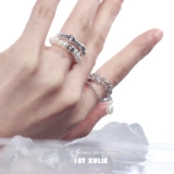 Оригинальное небольшое дизайнерское безразмерное кольцо из жемчуга подходит для мужчин и женщин, серебро 925 пробы