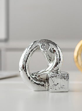 ins摆件北欧金色陶瓷创意电镀摆件家居桌面装饰品玄关工艺品