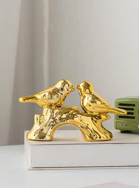 轻奢陶瓷小鸟摆件家居装饰创意客厅电视柜酒柜现代简约装饰品