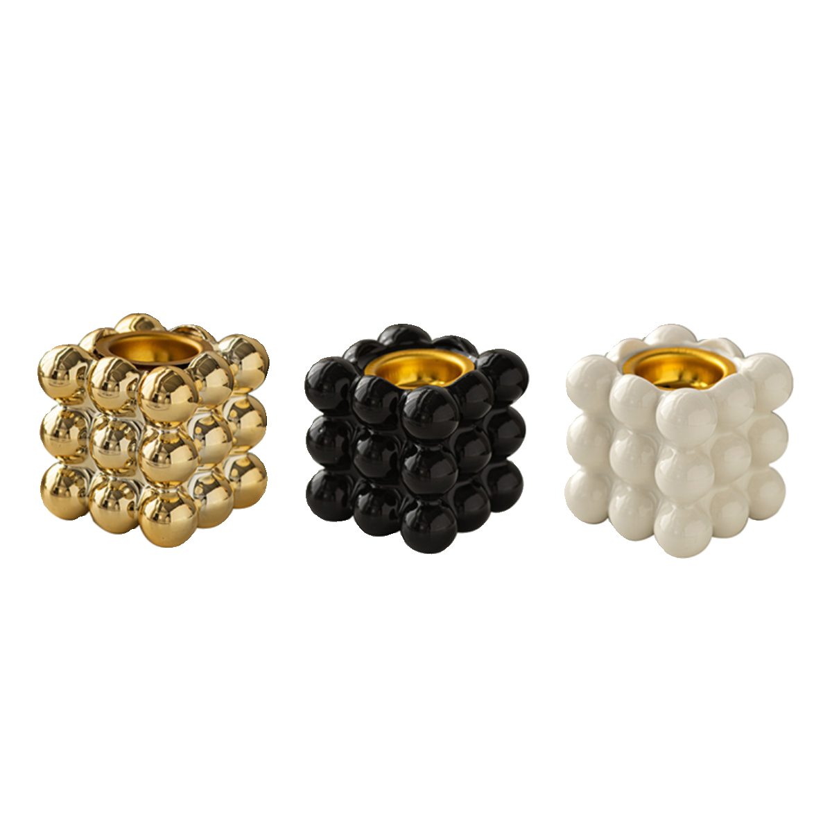 陶瓷魔方香薰炉中东阿拉伯节日手持香炉创意金色球粒家居装饰摆件 - 图3