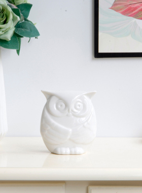 创意猫头鹰摆件欧式陶瓷简约现代家居摆件饰品工艺品乔迁礼品